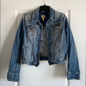 Vintage Abercrombie and Fitch Distressed Denim Jean Jacket